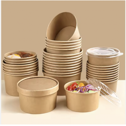 16oz Biodegradable food packaging paper container for food packing disposable paper Salad Bowl