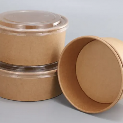 1000ml Biodegradable food packaging paper container for food packing disposable paper Salad Bowl  