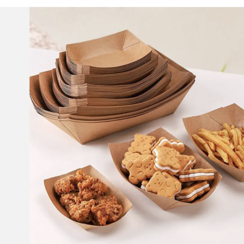 Paper boat tray paper food tray boat shape box