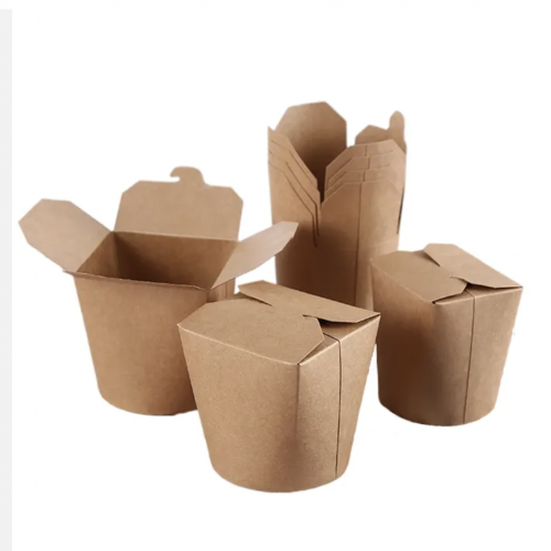 800ml Wholesale Custom Food grade kraft paper salad box take away packaging boxes 