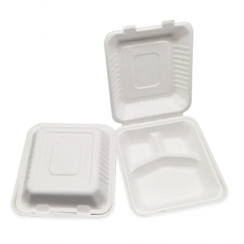 9in -3 compartments Clamshell  Bagasse     