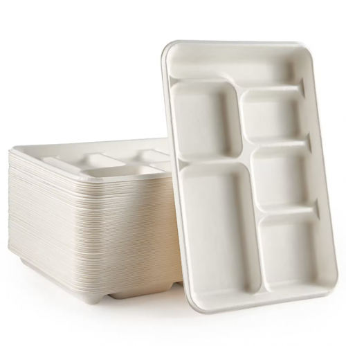 6 compartments Tray Bagasse   